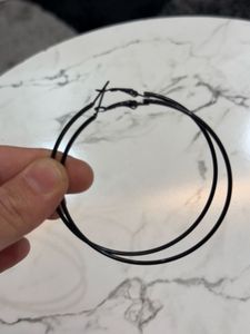 Black Hoop Earrings