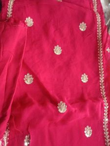 Red Embroidered Salwar Kameez Suit