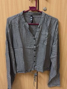 Checkered Button-Up Top