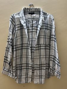 Black N White Checked Oversized Shirt