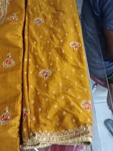 Elegant Mustard Embroidered Suit