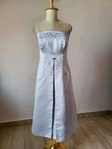 Elegant Grey Satin Dress