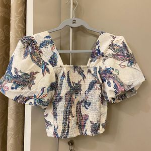 Printed Square Neck Top