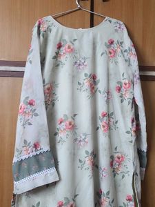 XL Pista Green Floral Print Kurta