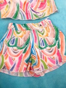 Abstract Print Top &amp; Shorts Set