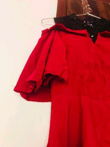 Ruffle Sleeves Party Wear Dress