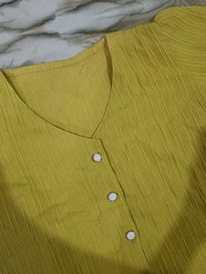 Mustard Button Down Top