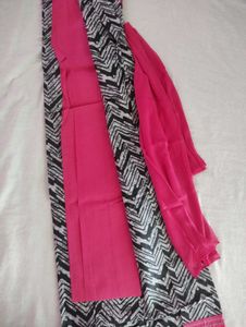 Unstitched Dress Material, Pink
