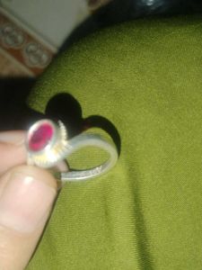Silver Ring with Red Stone💍