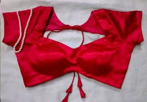 Mahal Cut Backless Drawstring Satin Padded Blouse