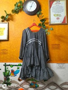 Black & White Polka Dot Ruffle Dress
