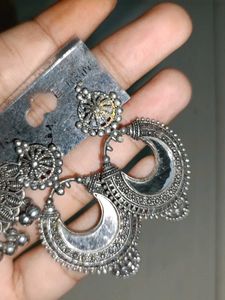 Silver Jhumka Earrings