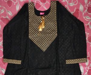 Elegant Black Printed Kurta