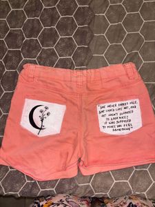 handpainted pink shorts