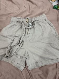 High-Waisted Linen Shorts