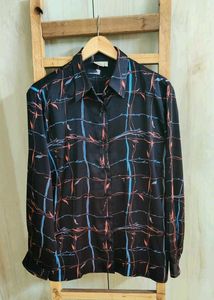 Black Printed Shirt Size-44