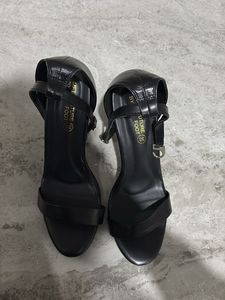 Black Ankle Strap Heels - Size 38