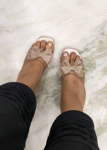 Sparkly Bow Detail Sandals