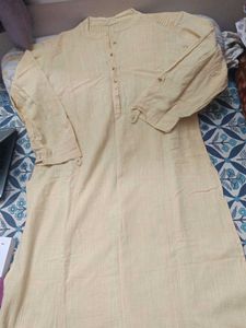 Men's Light Yellow Kurta