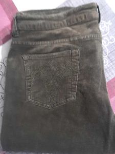 Embroidered Pocket Corduroy Pants