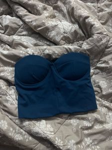 Teal Blue Sexy Corset Top