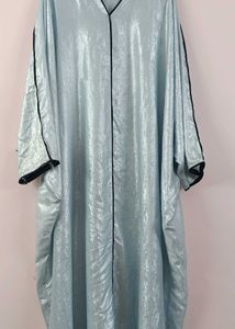 One Time Wore 💎Elegant Shimmery Sky Blue Abaya wi