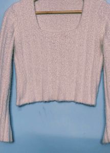 Fluffy Knit Bell Sleeve Sweater