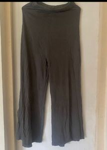 Black Linen Cotton Blend Pants And Flowy Pant