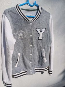 Grey Varsity Jacket - Size S