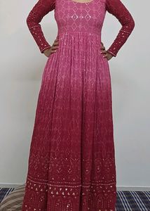 Chikankari Anarkali Kurti And Dupatta