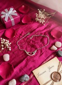 Combo 3 Pc Silver Hands Charm Bracelet For Women