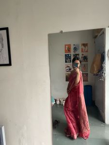 Pink Patterned Saree