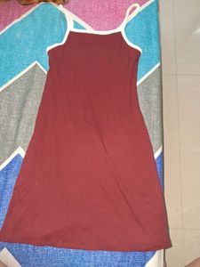 Maroon Sundress with White Straps