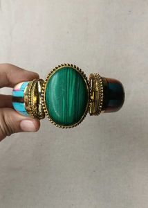 MALACHITE Gemstone Bone Mosiac Blue Bangle