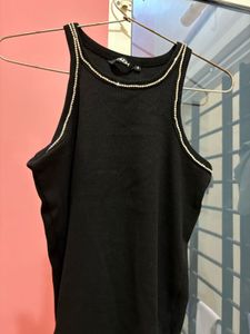 NBD Black Embellished Tank Top