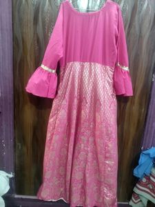 Pink Golden Wedding Gown