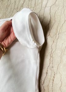 Ribbed White Crop Top