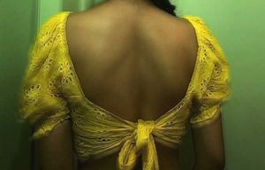 Yellow Eyelet Dress