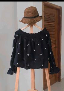Combo KOREAN White Puff Sleeve Tie-Back Blouse