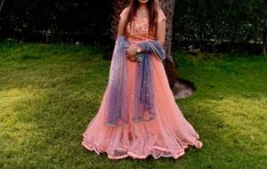 Peach Net Gown