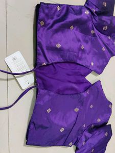 💜 Violet Banarasee Silk Saree Blouse