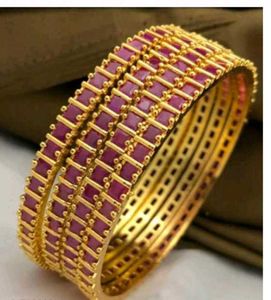 Ruby & Gold Bangle Set