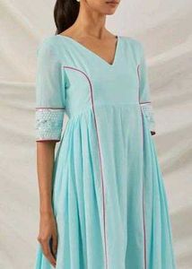 Light Blue Anarkali With Flared Palazo