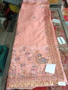 Peach Embroidered Saree
