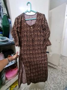 Brown Printed Kurti