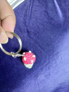Crochet mushroom bag charm and keychain