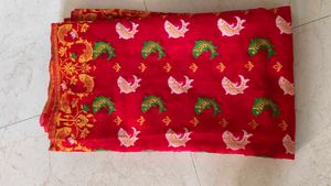 Red elegant women Saree