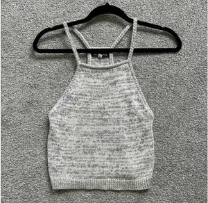 kendall & kyle Gray sweater cropped Top