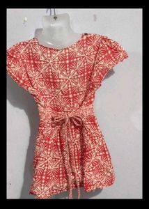 Red &amp; White Patterned Top