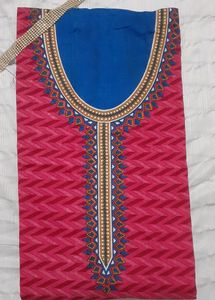 Dark Pink N Blue Colour Kurta Meterial